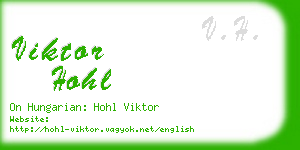 viktor hohl business card